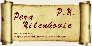 Pera Milenković vizit kartica